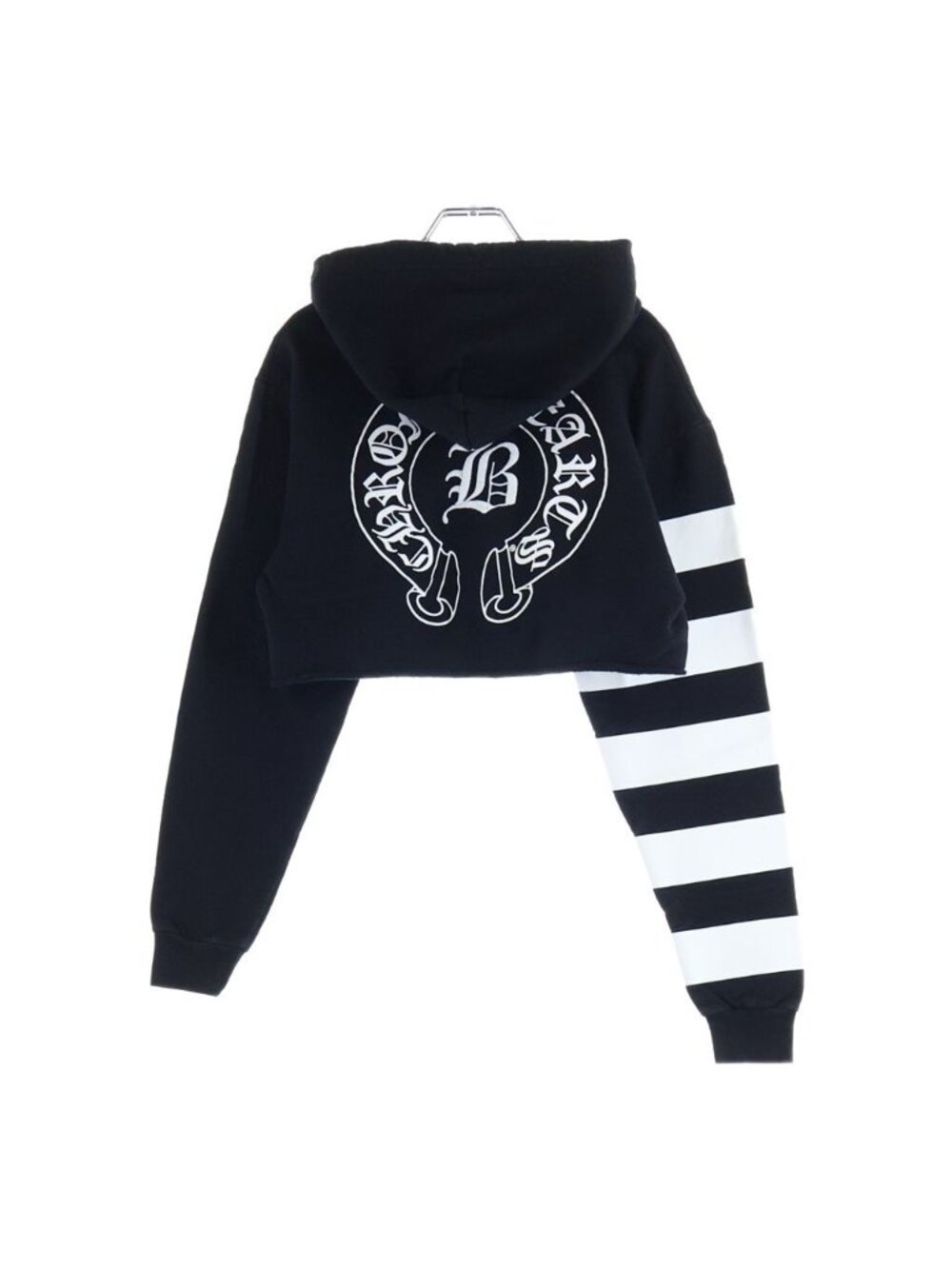 Chrome Hearts Logo Embroidery Cotton Cropped Hoodie Fleece Lining Hooded #sm MD